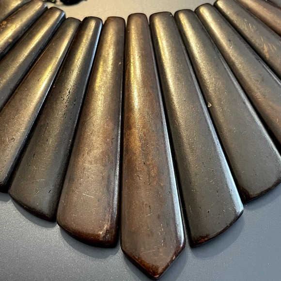 Ethnic Tribal Wooden Bead Statement Necklace - Picture 4 of 6